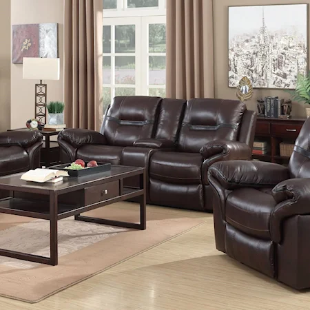 Reclining Power Loveseat with Pillow Arms